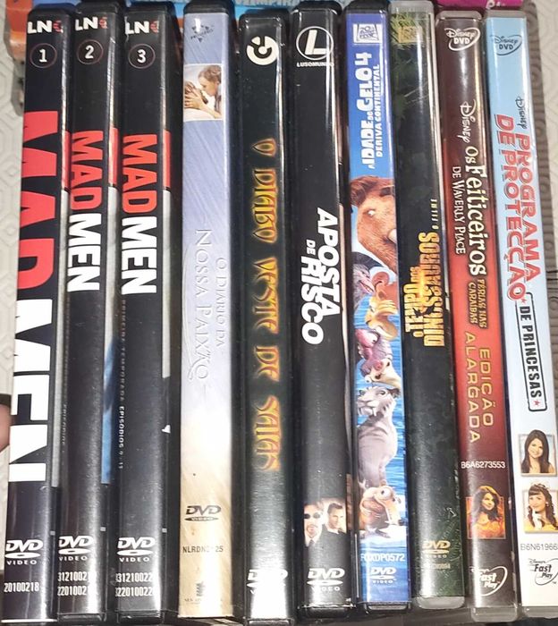 DVDs vários géneros 1€ cada