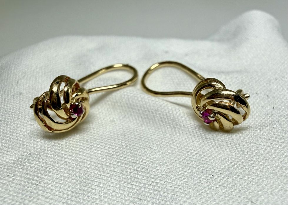 złote kolczyki 1,24gr, pr.585 SPOKO LOMBARD Kalisz skup złota