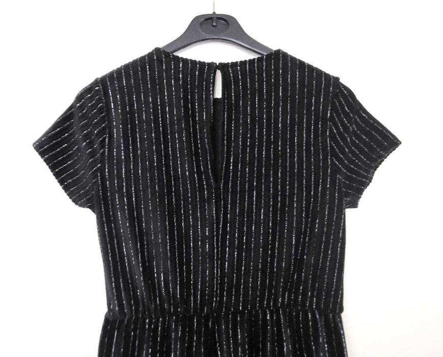 Zara kombinezon czarny błyszczące paski welwet/welur 13-14 lat/152-164