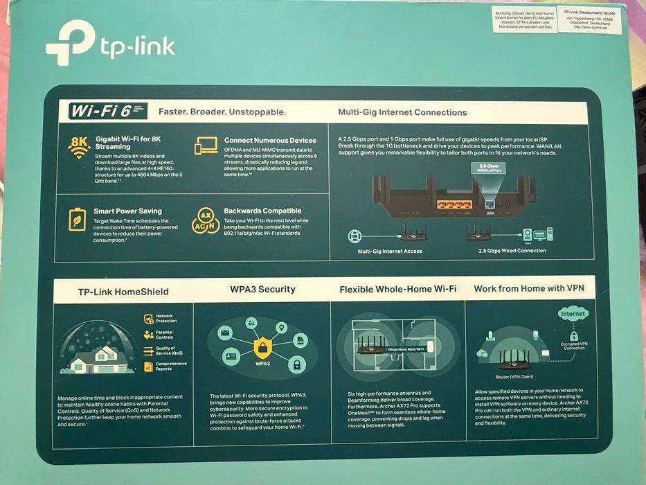 Vendo Router TP-Link AC5400 Novo, com garantia.