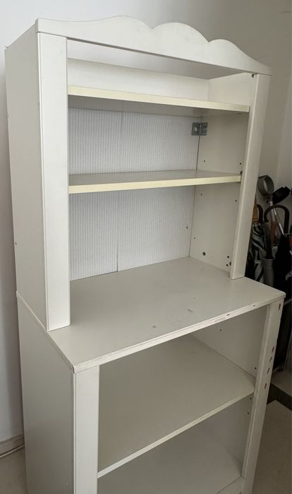 Movel madeira branco prateleiras