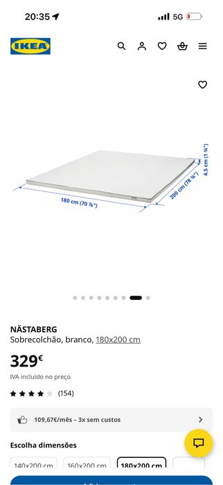 Vendo sobrecolchão ikea - praticamente novo - 180x200cm
