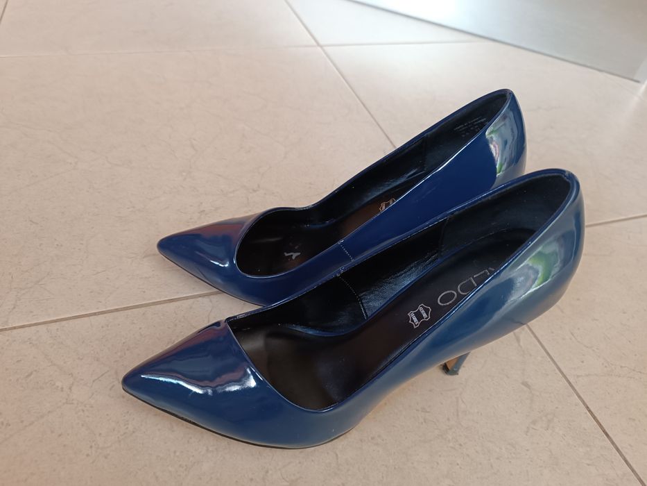 Sapatos Aldo pele, azul marinho