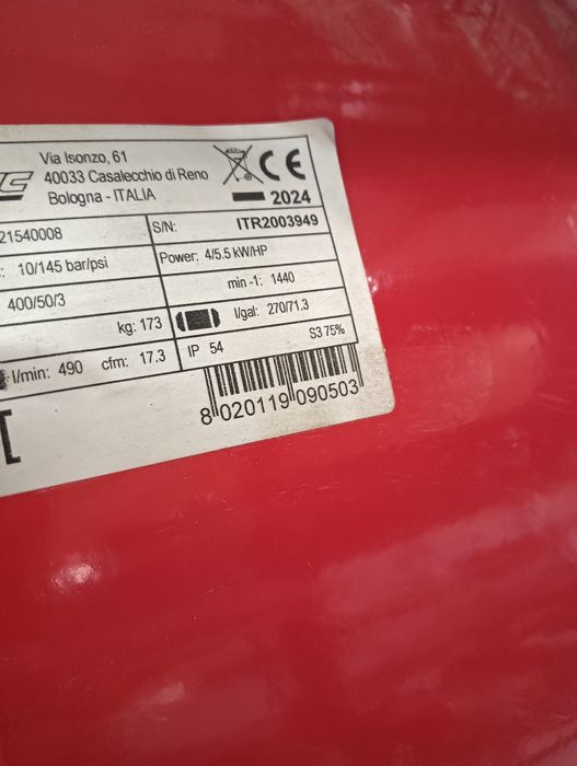 Compressor 270 lts FIAC com normativas da CE