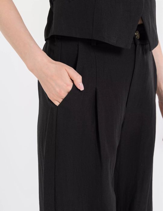 Spodnie damskie z lyocellu czarne 2XL