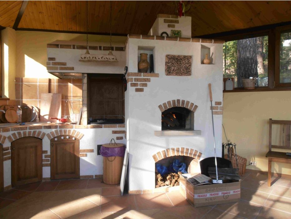 Плита с мангалом и духовкой