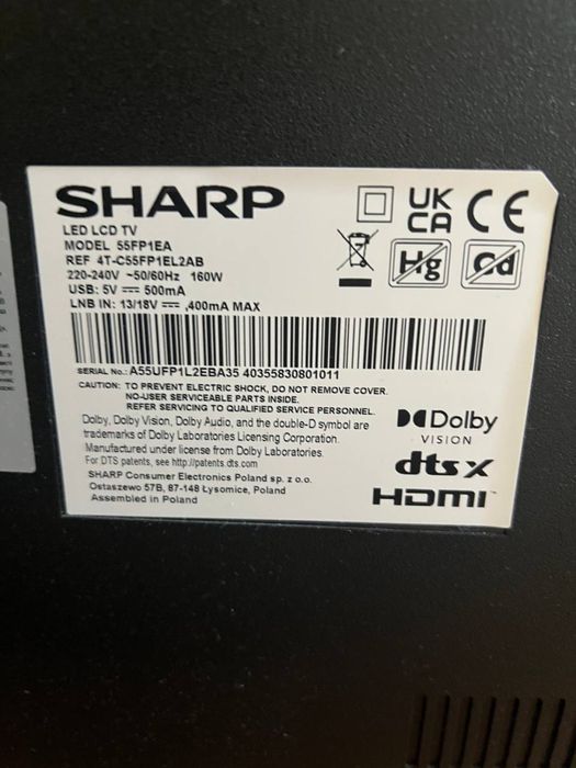 Sharp 55FP1EA на запчастини