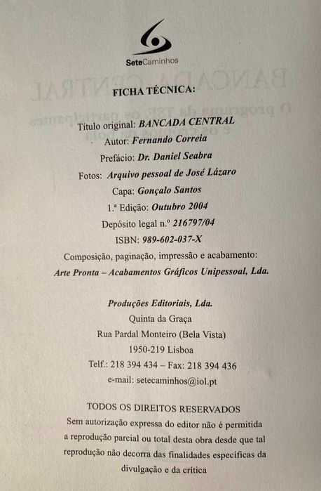 Bancada Central, de Fernando Correia