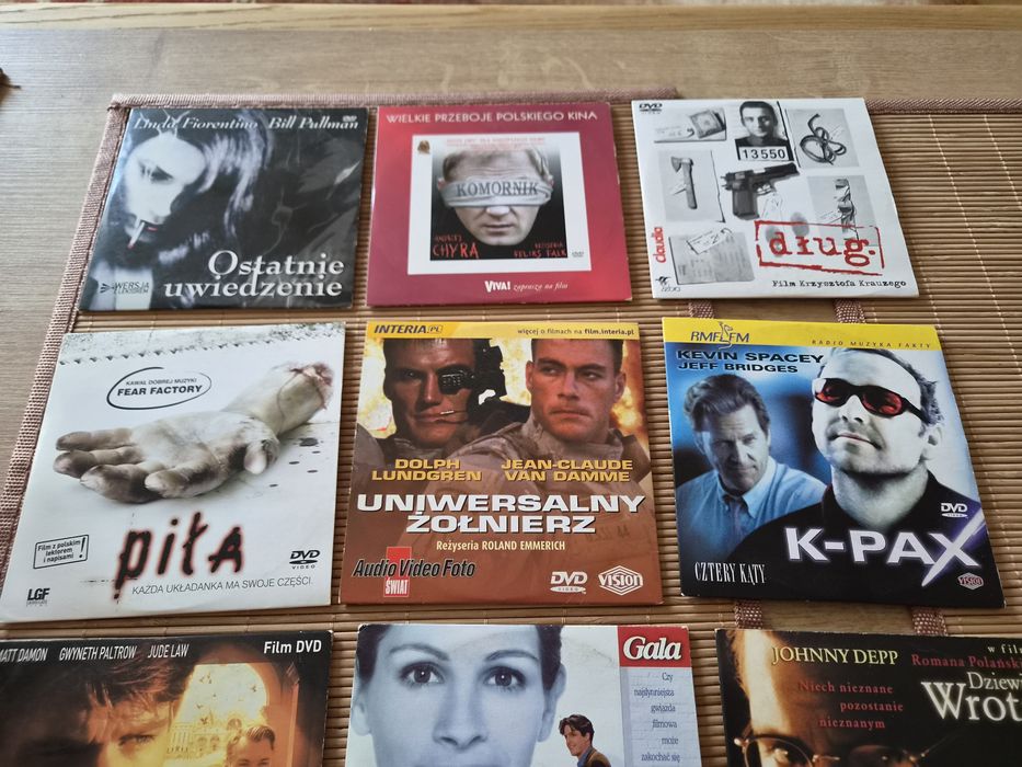 Pakiet 9 x film DVD, Komornik, Dług, Dziewiąte wrota i  inne