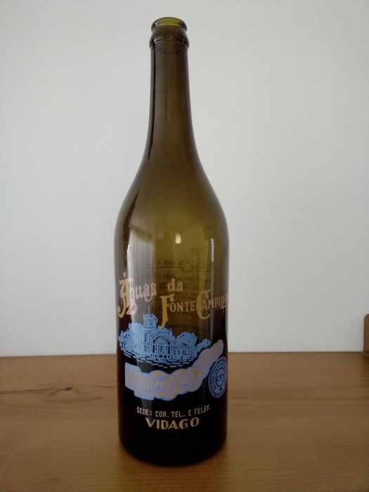 Garrafa Antiga Pirogravada Águas Fonte de Campilho - Vidago - 1951