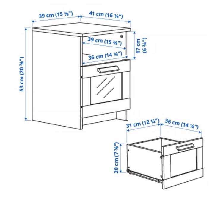 1 mesinha cabeceira Ikea Brimnes Branca