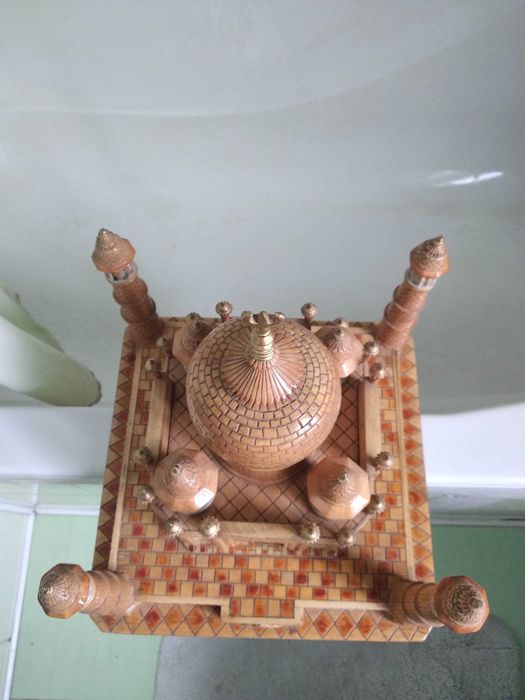 Ручная работа из дерева Тадж-Махал Храм подарочный экземпляр 1972 год