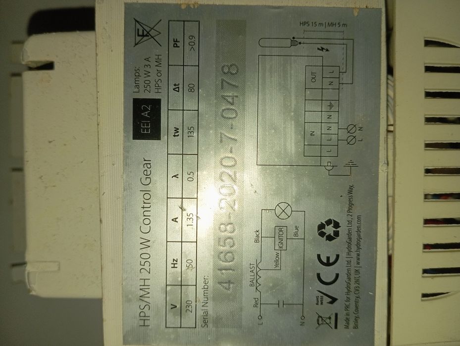 Balastro 230V 50Hz 3A