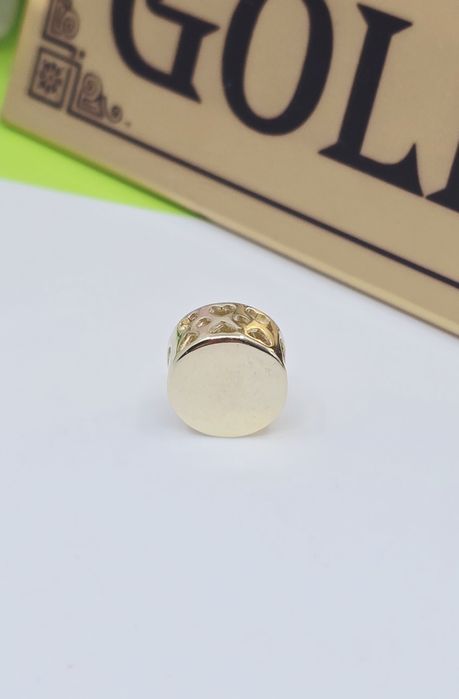Złoty charms możliwość graweru próba 585 14k