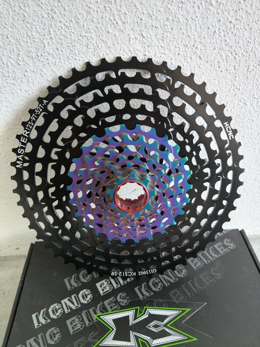 Cassete KCNC 12v 9-52t + corrente XX1 Rainbow + Roldanas GX