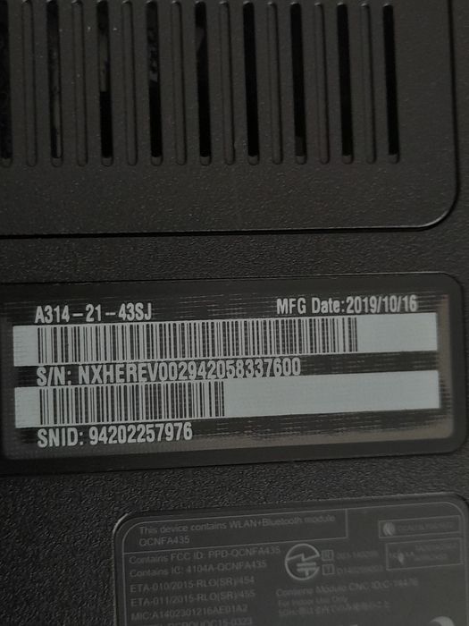 ACER Aspire 3 A314-21.*N17Q4*-16.10.2019.r