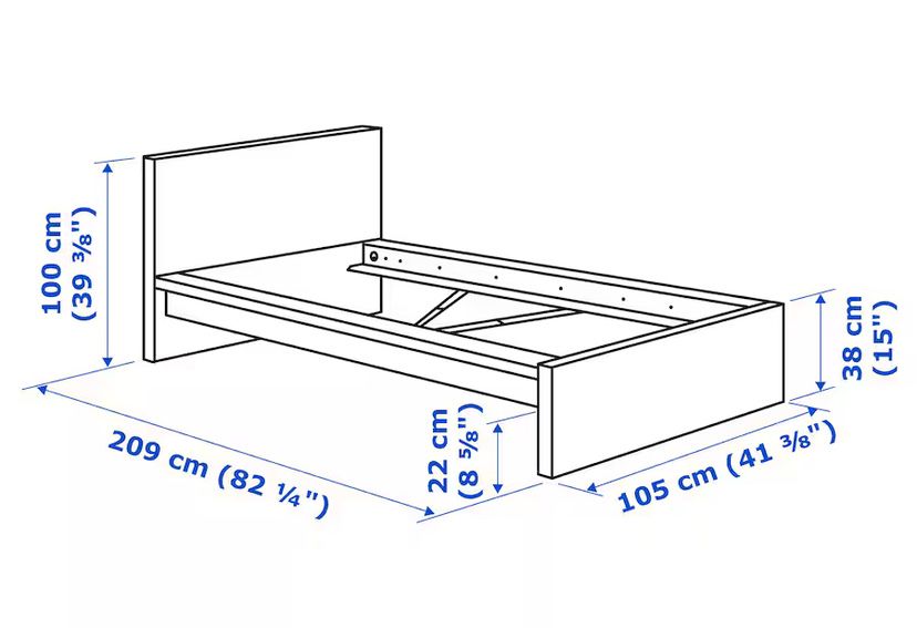 Cama IKEA Malm solteiro com estrado