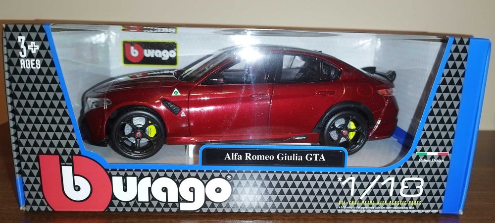 Bburago ALFA ROMEO GIULIA GTA MET RED, w skali 1:18 Burago.