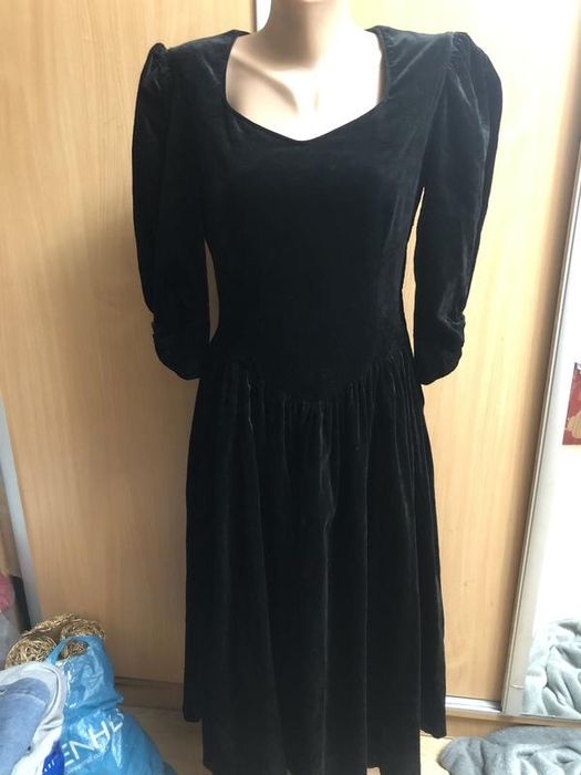 Оксамитова сукня вінтажна Laura Ashley шикарное платье бархатное m