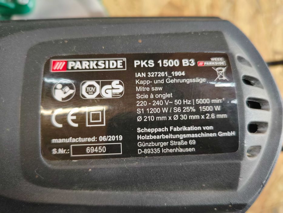 Pilarka ukosowa Parkside PKS 1500 B3, 1500W + TARCZE