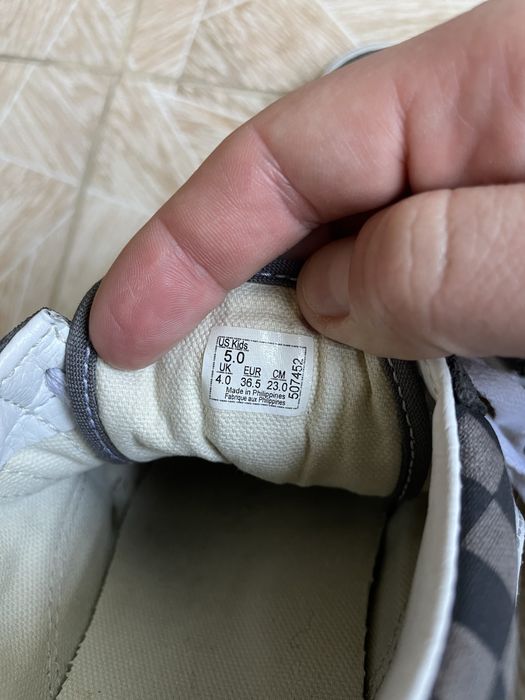 Кеды Vintage Vans Old Skool Checkered Grey Logo Suede