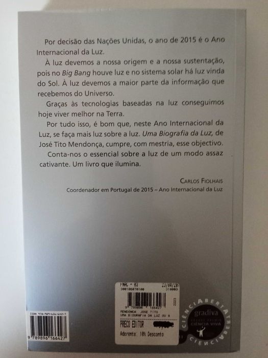 Uma biografia da luz - José Tito Mendonça