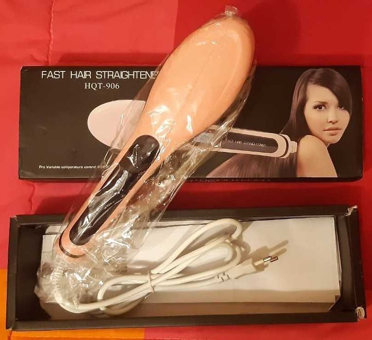 Fast Hair Straghtener HQT-906 - Escova de Alisamento Elétrica