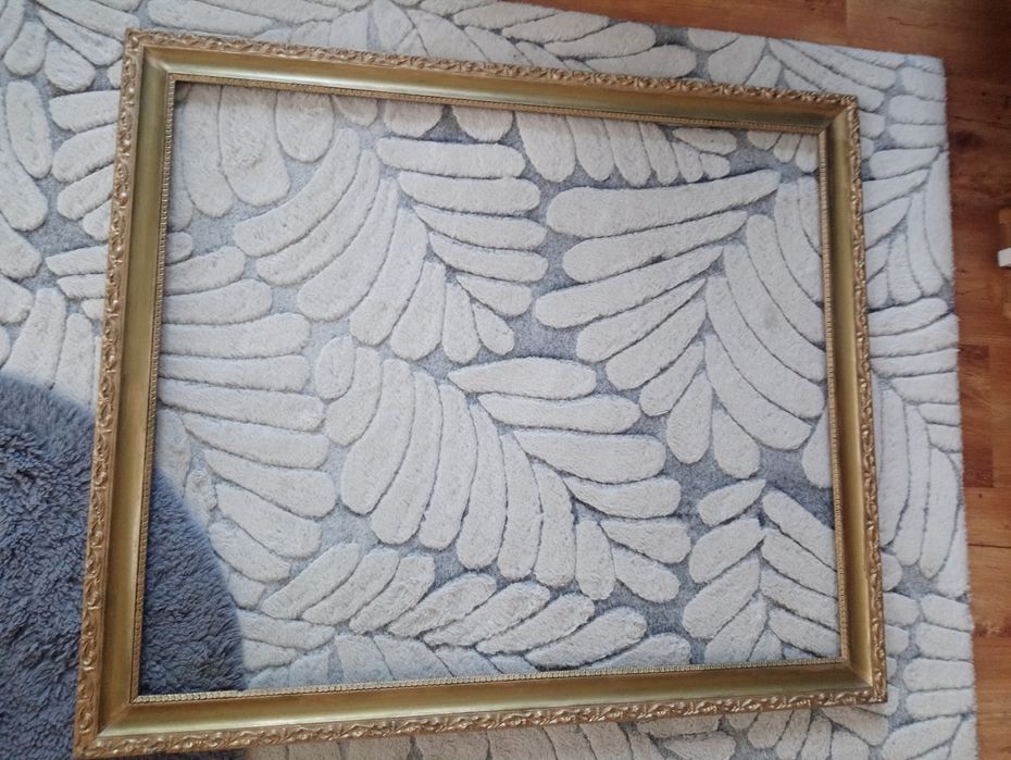 duża rama do obrazu, odnowiona, złota