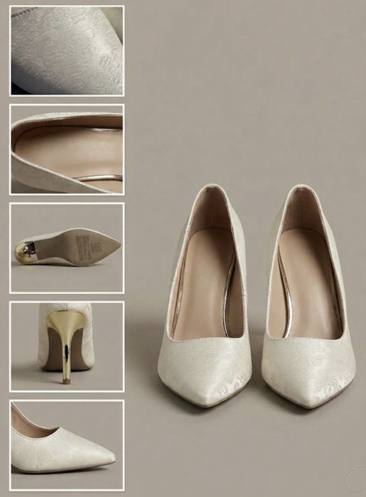 Sapato branco com salto dourado tam 37