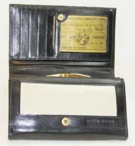 Carteira de Senhora em pele genuína Preta NOVA