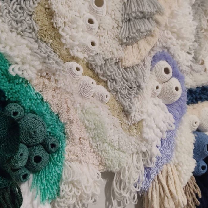 Painel de parede feito à mão - macramé