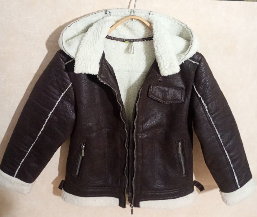 Дитяча куртка-дублянка Orchestra авіатор 140см коричнева