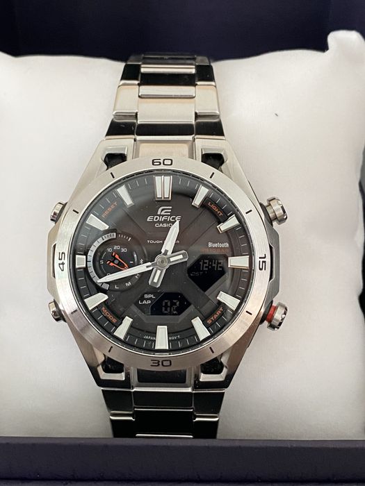 Casio edifice sospensione ecb-2300d-1aef bluetooth solar srebrny