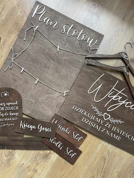 Tablice powitalne wesele ślub plan stołow kwiaty dekoracje