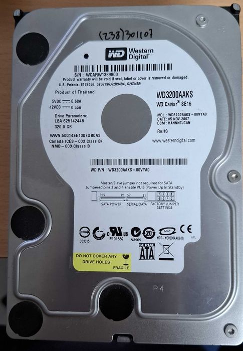 Discos rígidos Sata HDD 320Gb 3,5"