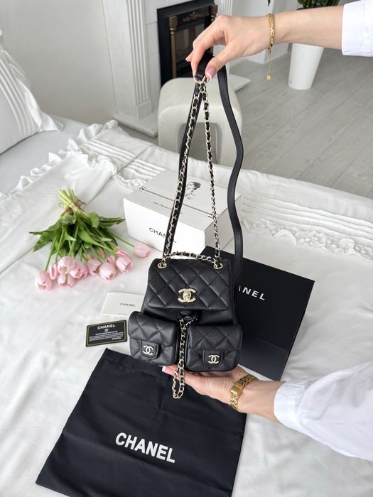 Рюкзак Chanel Backpack Texture чорний, молочний