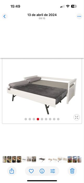 Cama solteiro convertivel em casal. Com 2 colchões.