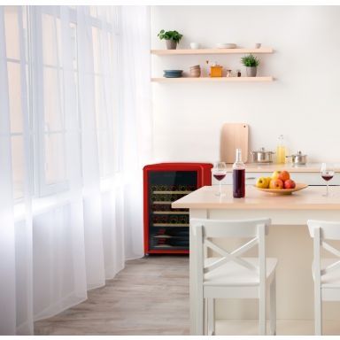 Nowa Winiarka Lodówka Chłodziarka na wino Amica Retro Czerwona WKR 341