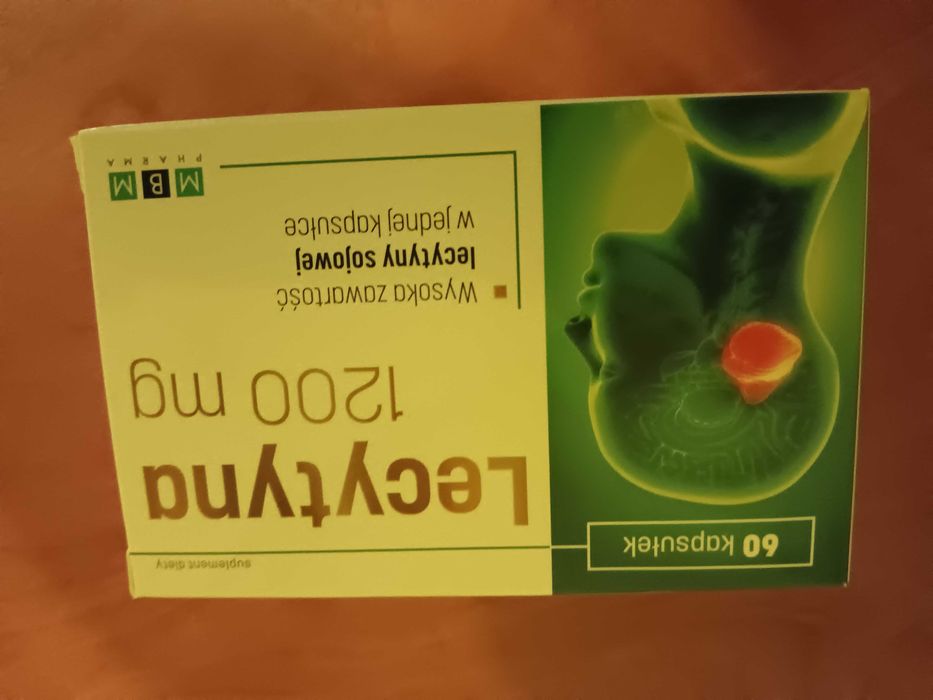 Lecytyna 1200 mg 60 kaps pamięć koncentracja prawidłowy cholesterol