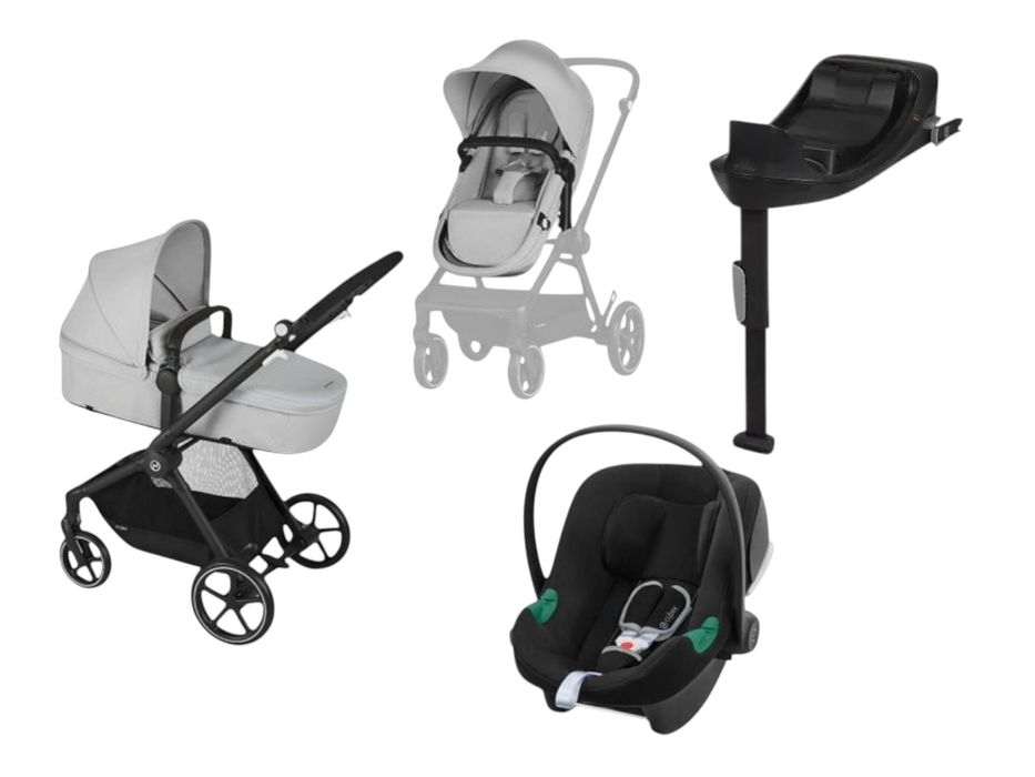 Cybex eos коляска 4в1+автокрісло Cybex+база+адаптери