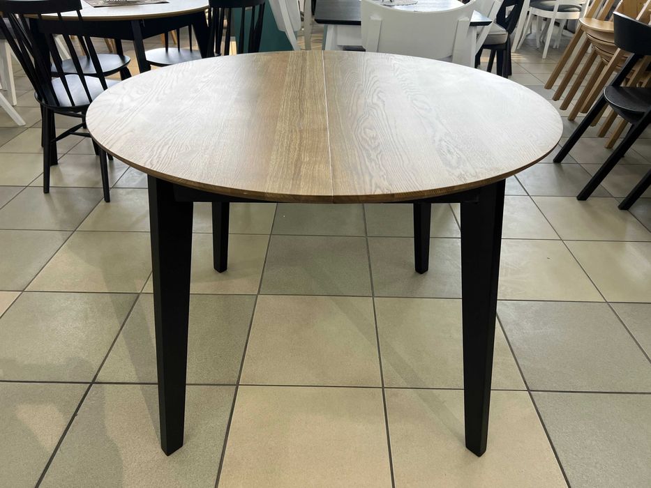 Стіл Соренто Д100+40 кухонний круглий розкладний дубовий на кухню дуб