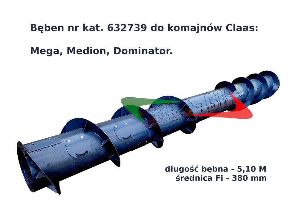 Bęben Claas nr kat. 632739, 632795 - 5,1 m średnica 380 mm.