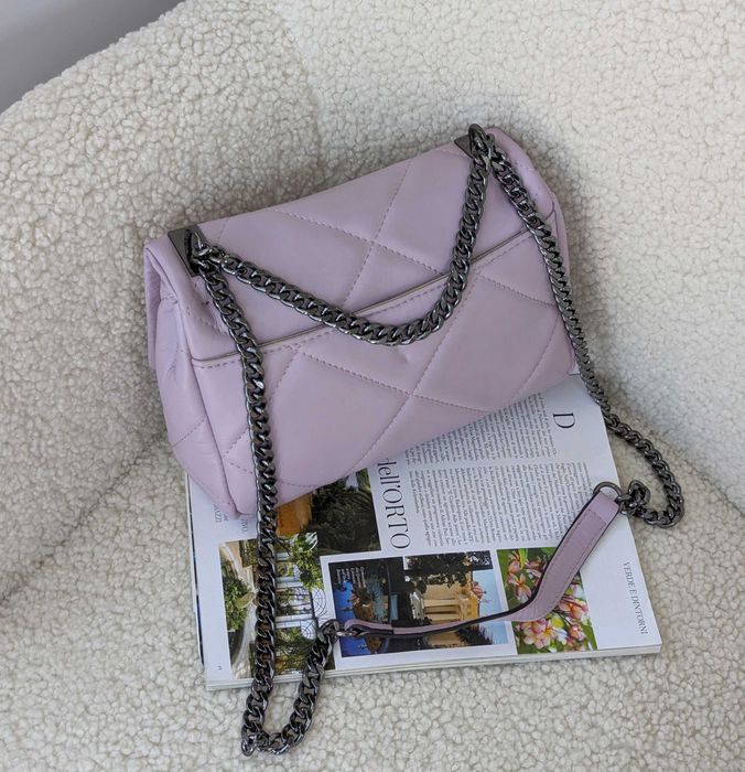 Sale. Кожаная итальянская сумка puffer с цепочками. Шкіряна сумка.