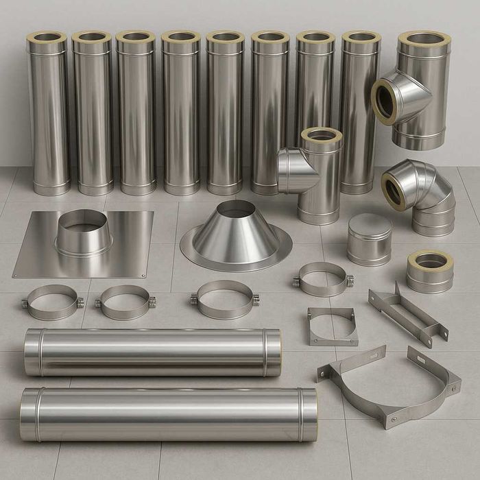 Wkłady kominowe fi 180 1mm kwaso-żaroodporne INOX systemy premium