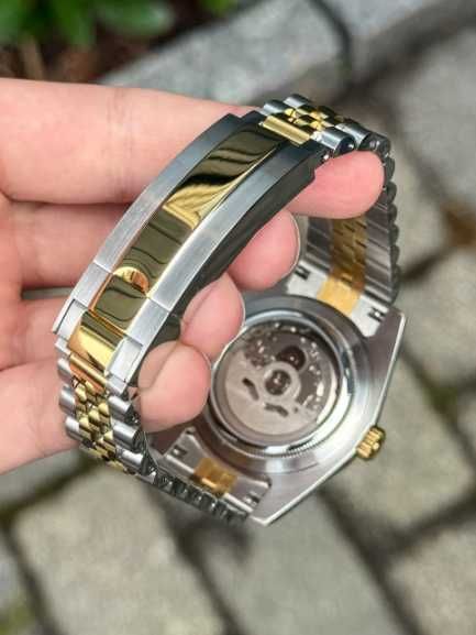 Seiko MOD Datejust Złoty Czarny Two-Tone Jubilee Custom NOWY