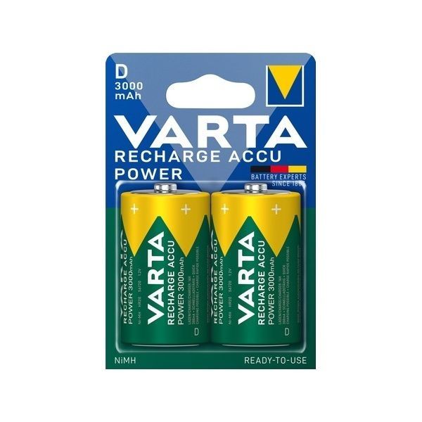 2 Bateria recarregável Varta D 3000mAh