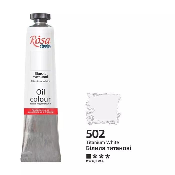 Farba olejna titanium white 502 45ml. Rosa