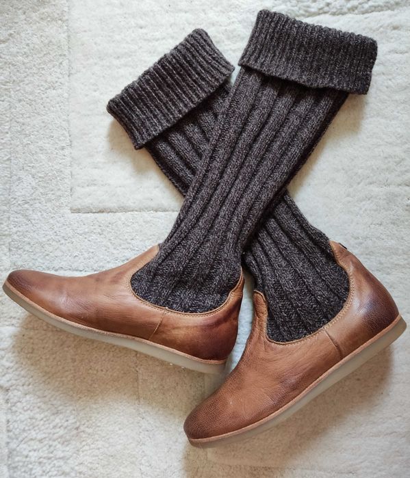 Piękne skórzane buty/botki Nobrand, rozmiar 38