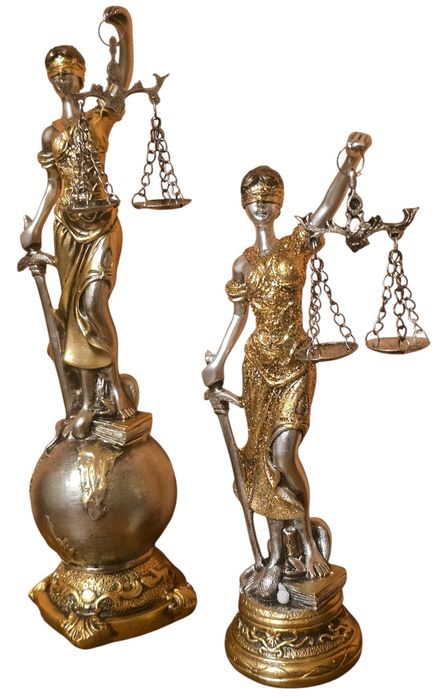 2szt. Figurki kolekcjonerskie TEMIDA. Nowe. Na prezent dla prawnika.