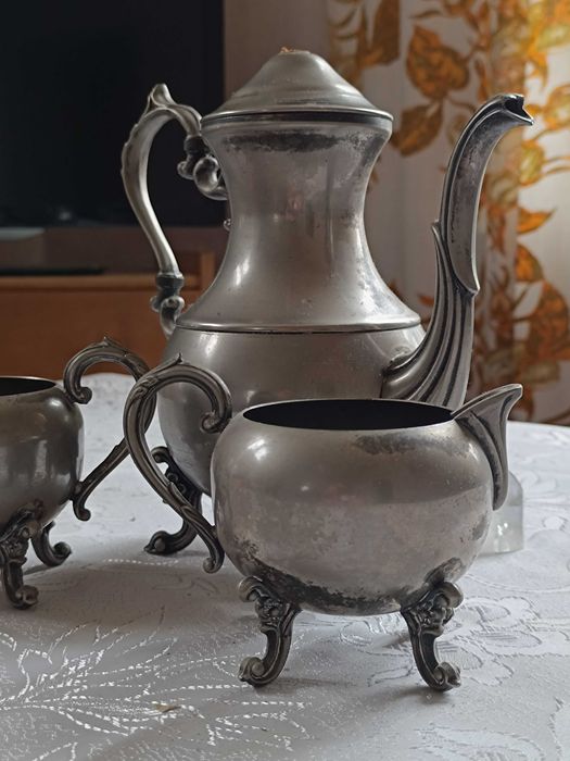 Komplet do kawy English Silver Mfg Corp USA – plater, 3 części